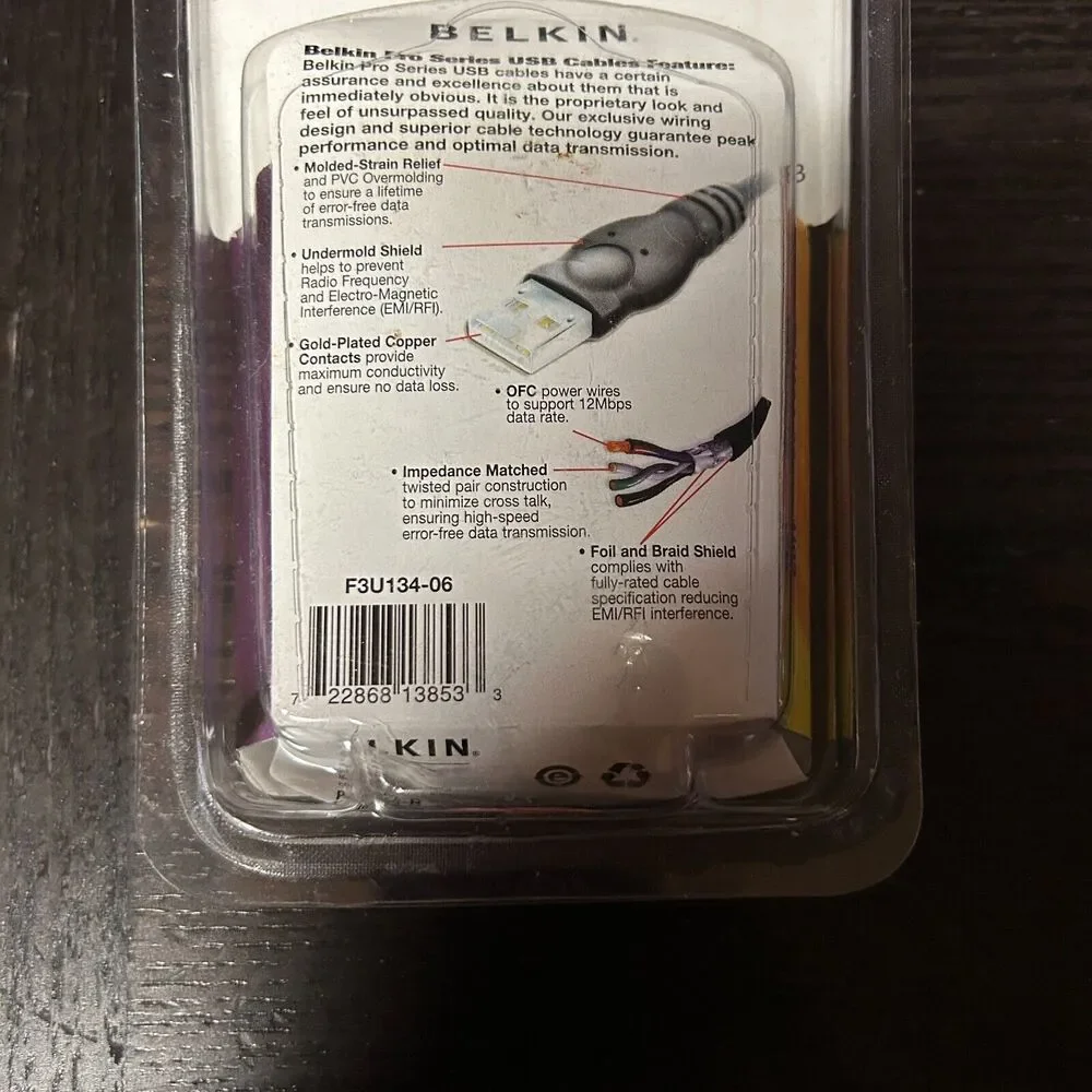 Belkin F3u134-06 A To Usb Extension Cable New
